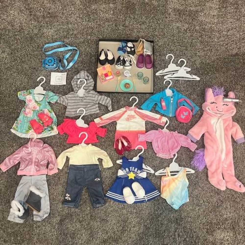 American Girl Doll Huge Clothing Accessories Lot Shoes Camera Outfits 30+